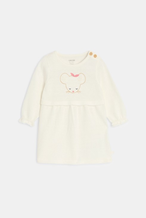 Majica od pletiva s motivom miša i bijeli kardigan za djevojčice 2