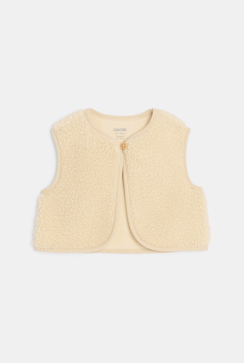 Baby girl's white knitted mouse dress and gilet 2