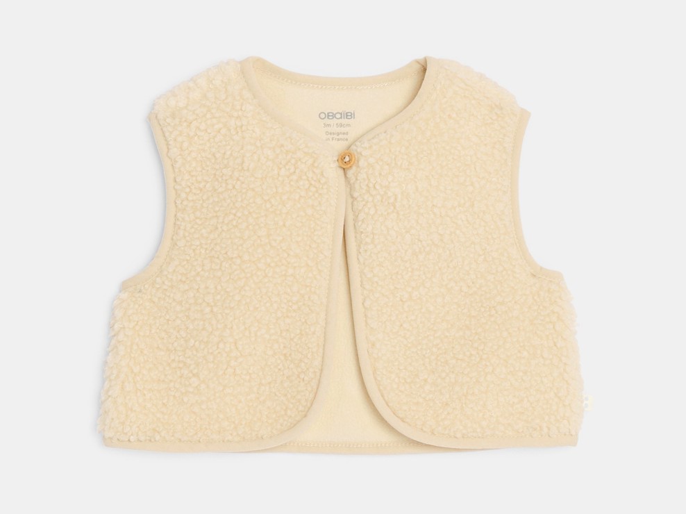 Robe maille tricot souris et gilet blanc bébé fille 2