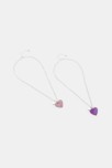 Colliers cœurs à paillettes (lot de 2) Fille