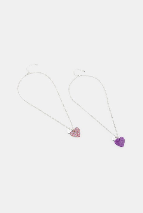 Collares corazones de purpurina (pack de 2) niña 1