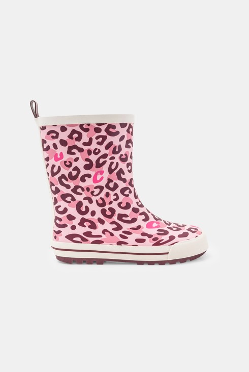 Bota de lluvia forrada leopardo rosa niña 1