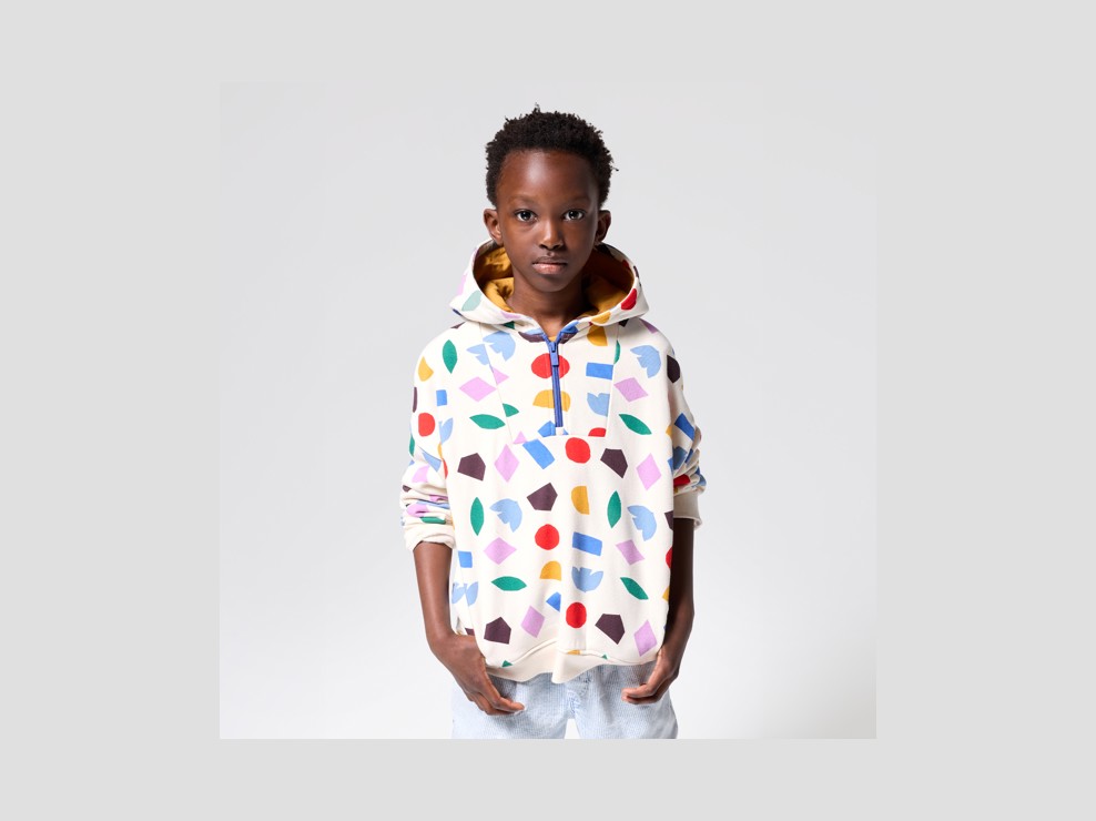 Sweatshirt weiß mit Motiven M.LARRAIN X OKAIDI Jungen oder Mädchen 1
