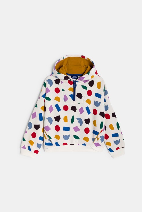 Sweatshirt weiß mit Motiven M.LARRAIN X OKAIDI Jungen oder Mädchen 2