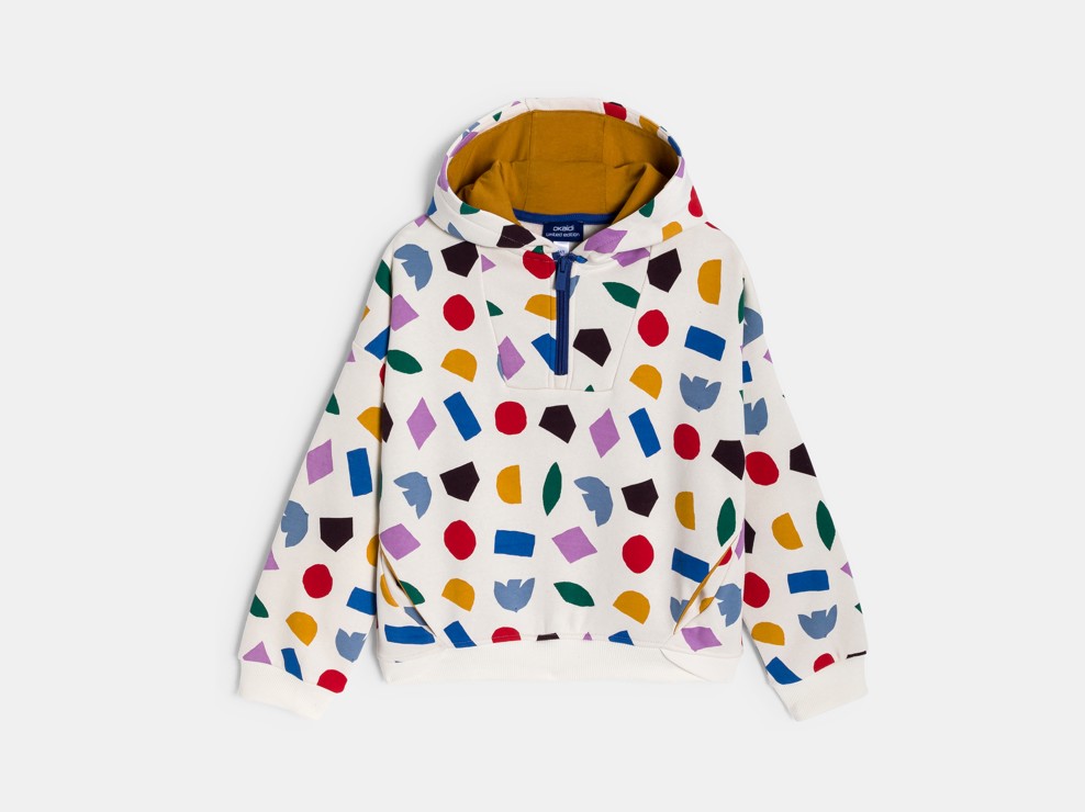 Sweatshirt weiß mit Motiven M.LARRAIN X OKAIDI Jungen oder Mädchen 2
