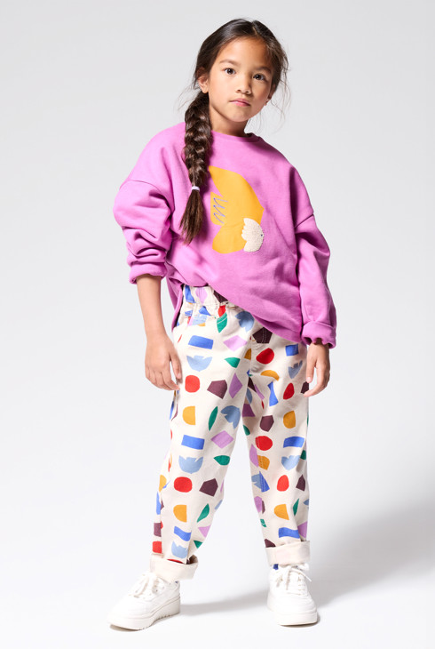 Sweatshirt violett Vogel M.LARRAIN X OKAIDI Jungen oder Mädchen 1