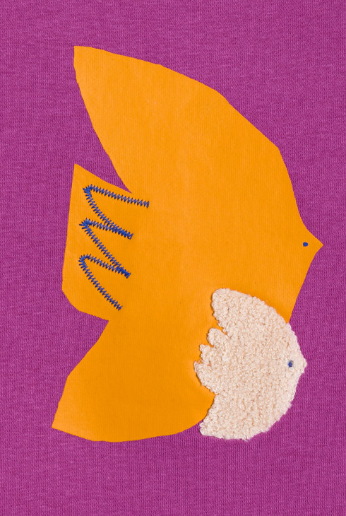 Sweat violet oiseau M.LARRAIN X OKAIDI Mixte