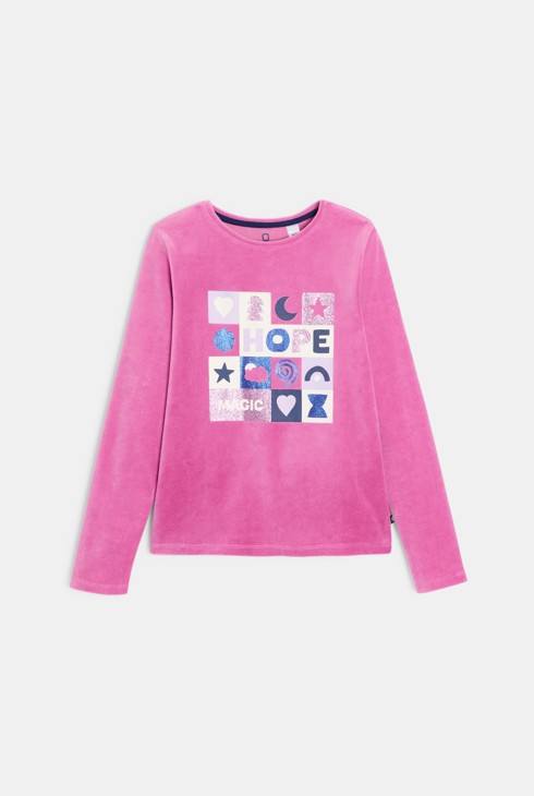 Girl's pink velvet pyjamas 2