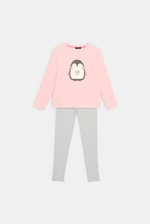 Pyjama-Set Mädchen rosa 1