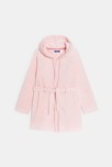 Peignoir à capuche en moumoute polaire rose Fille