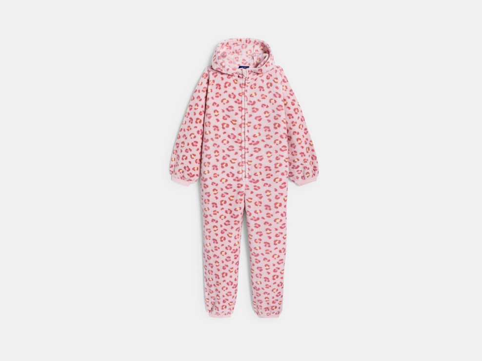 Combinaison rose à motif léopard Fille 2