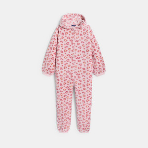 Combinaison rose à motif léopard Fille