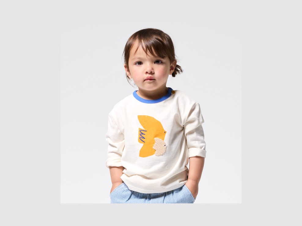 T-shirt beige M.LARRAIN X OKAIDI bébé mixte 1