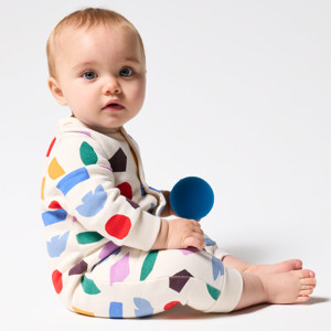 Langer, mehrfarbiger Baby-Overall – unisex