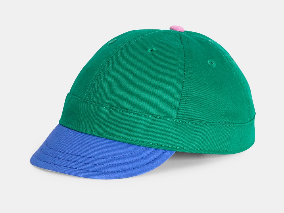 Cappellino verde color block 2
