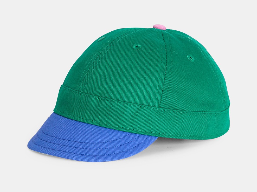 Cappellino verde color block 2