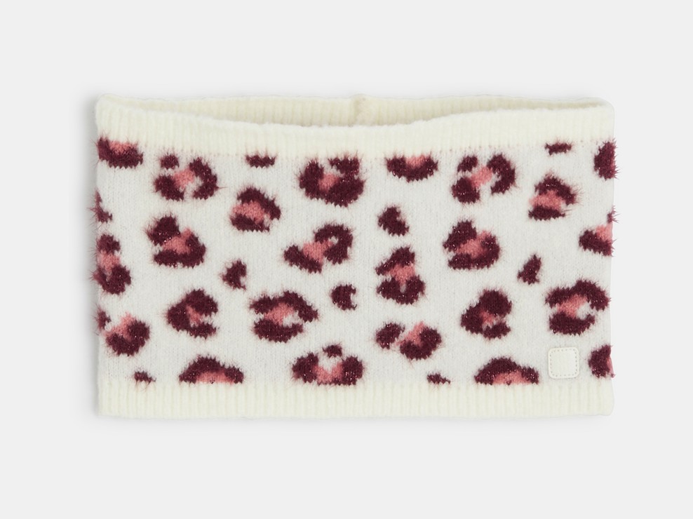 Snood maille léopard rose bébé fille 1