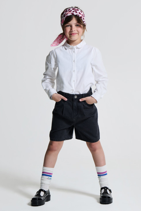 Foulard carré imprimé rose Fille 1