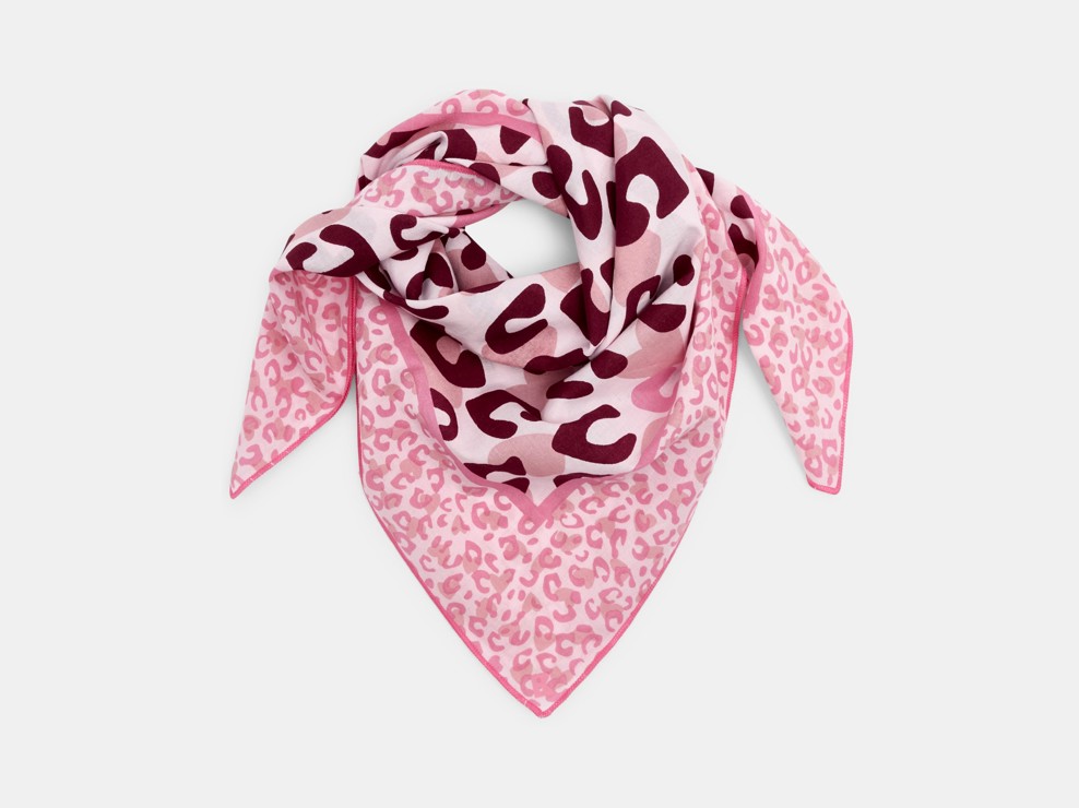 Foulard carré imprimé rose Fille 2
