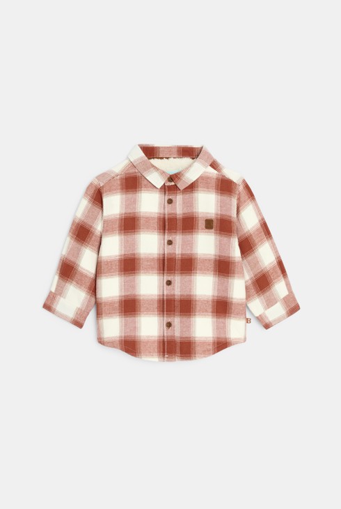 Sobrecamisa forrada sherpa cuadros rojo bebé niño 1