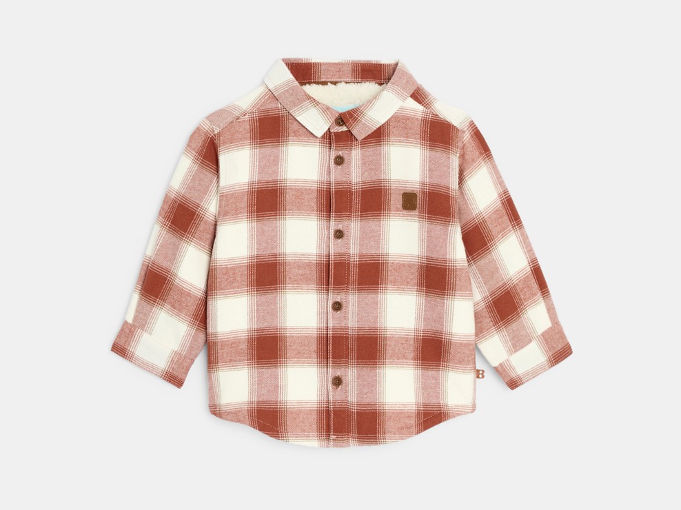 Hemdjacke Sherpafutter Karos rot Kleinkind Junge 1