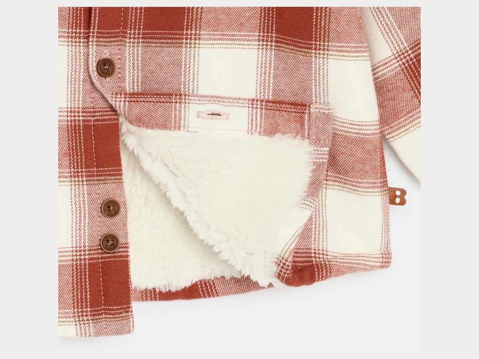 Hemdjacke Sherpafutter Karos rot Kleinkind Junge 2