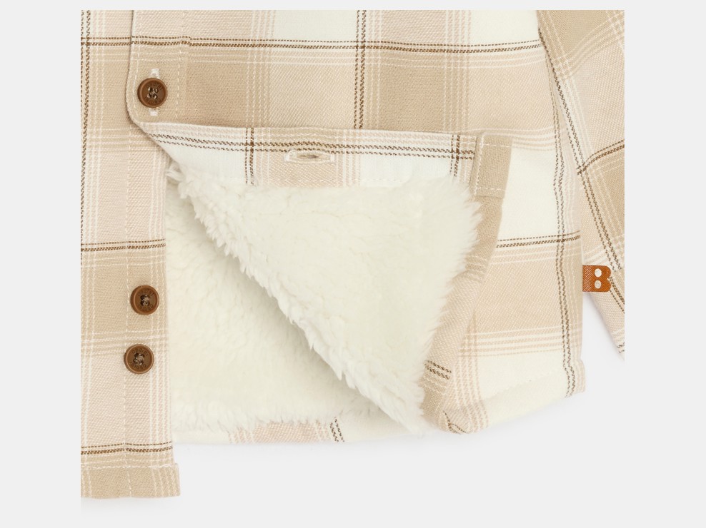 Hemdjacke Sherpafutter Karos beige Kleinkind Junge 2
