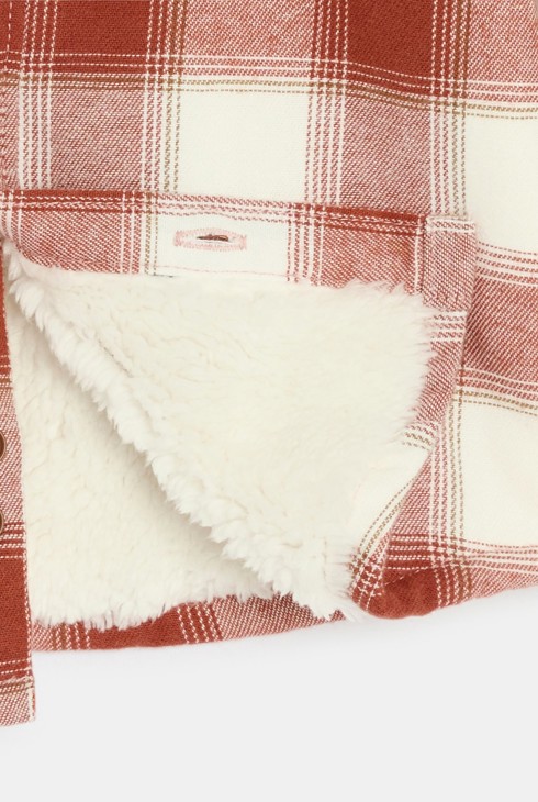 Sobrecamisa folrada de xerpa quadres vermell bebè nen 2