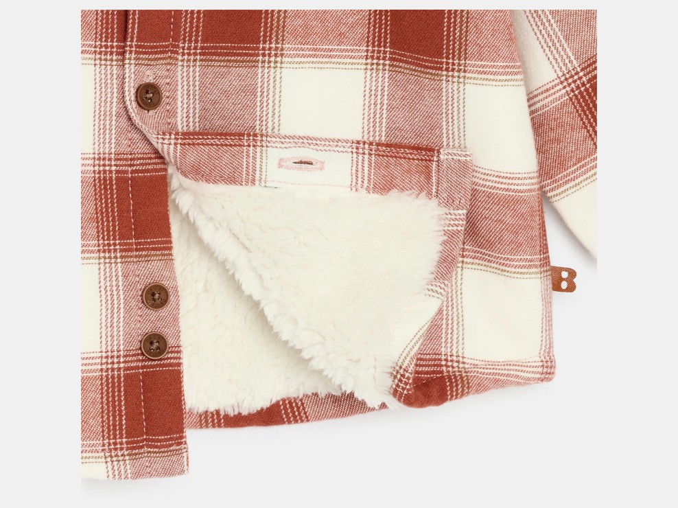 Surchemise doublée sherpa carreaux rouge bébé garçon 2
