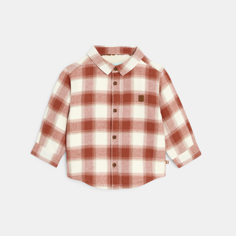 Hemdjacke Sherpafutter Karos rot Kleinkind Junge