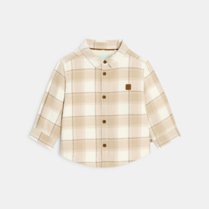 Hemdjacke Sherpafutter Karos beige Kleinkind Junge