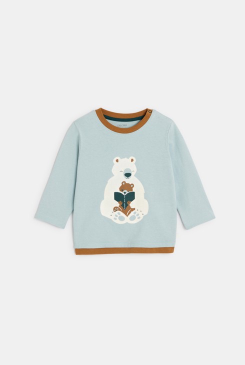 Langarm-T-Shirt Kaninchen grau Kleinkind Junge 1