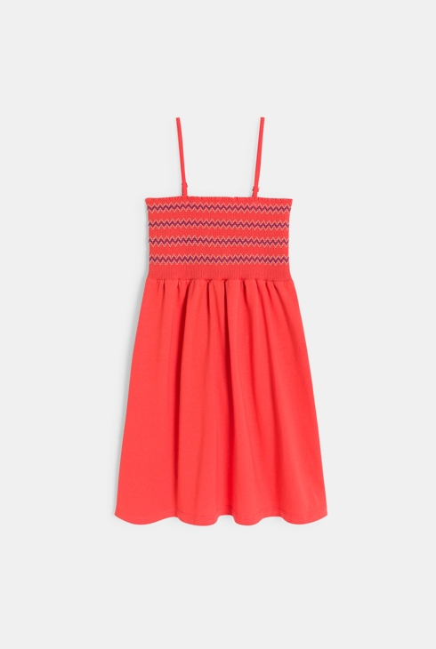 Gesmoktes rotes Trägerkleid für Mädchen 2