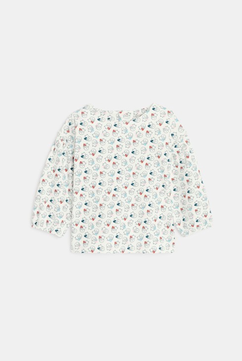 Weiße Bluse mit Katzen für kleine Mädchen 1