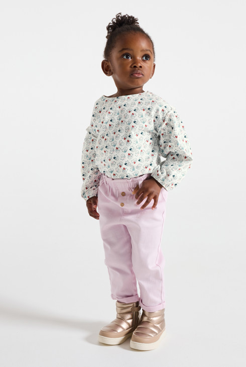 Baby girl's white cat blouse 1