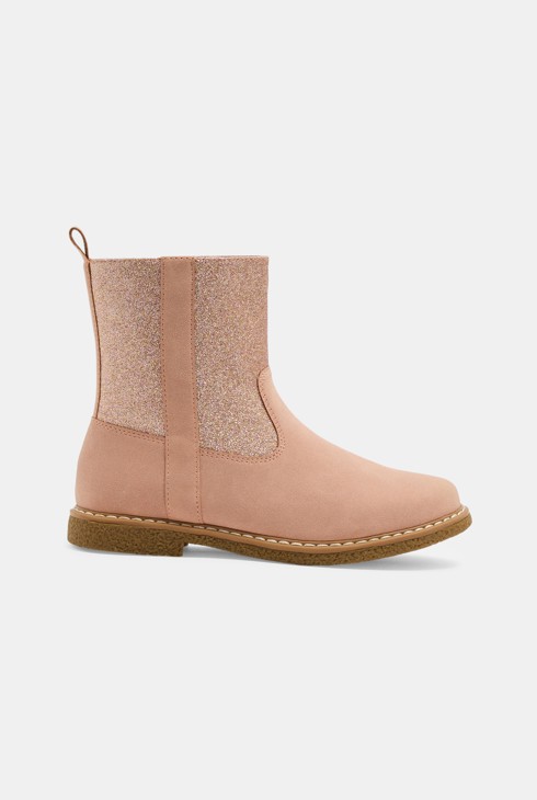 Stivaletti foderati con paillettes rosa bambina 1