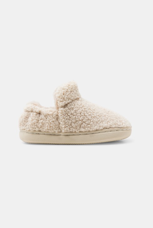 Pantofole in maglia bouclé beige unisex 1