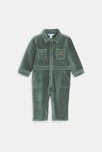 Combi longue velours côtelé vert bébé garçon