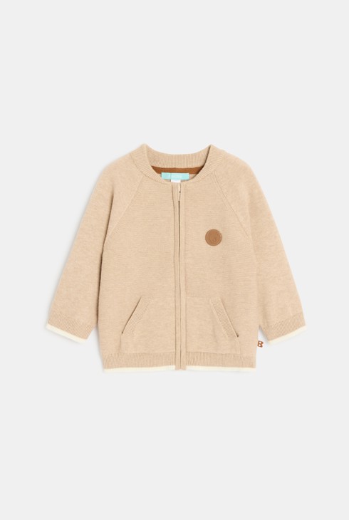 Collegejacke Reißverschluss beige Kleinkind Junge 1