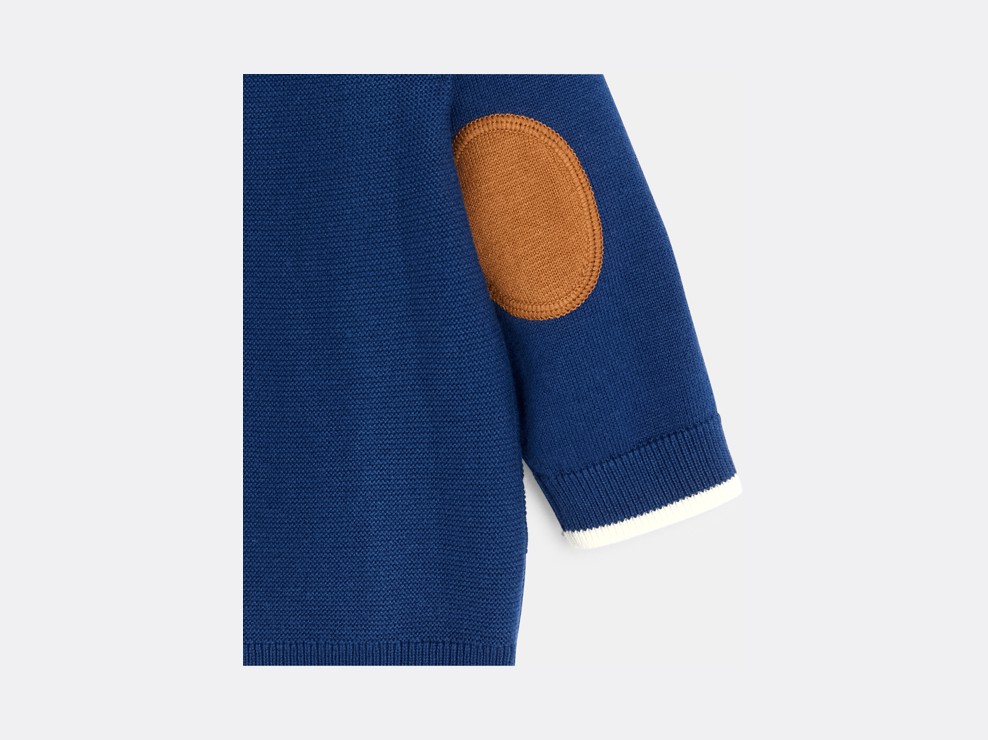 Blaue Strickjacke mit Reißverschluss Kleinkind Junge 2