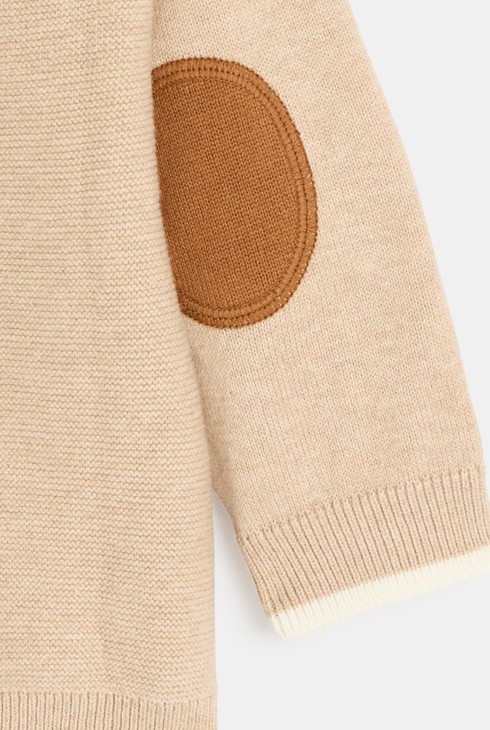 Bež baseball jakna od pletiva s patentnim zatvaračem za dječake. 2