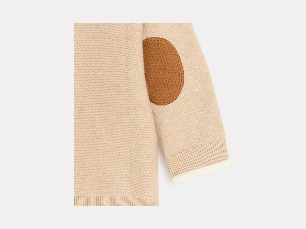 Collegejacke Reißverschluss beige Kleinkind Junge 2