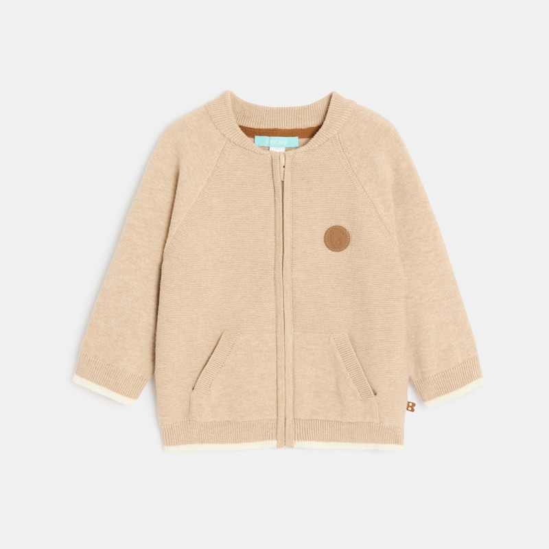Collegejacke Reißverschluss beige Kleinkind Junge