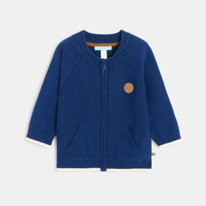 Blaue Strickjacke mit Reißverschluss Kleinkind Junge