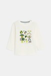 T-shirt manches longues récréation blanc bébé garçon