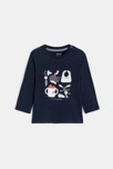 T-shirt manches longues crèche bleu marine bébé garçon