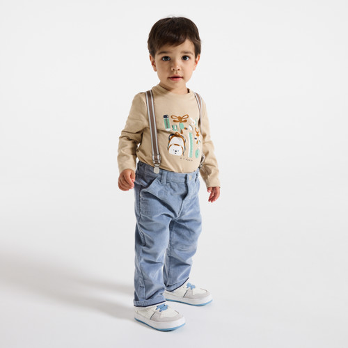 T-shirt Manches Longues École Beige Bébé Garçon - Greige Clair - 18M - OBAIBI