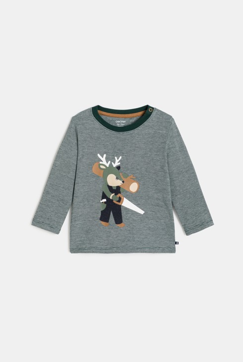 T-shirt à manches longues motif animal bébé garçon 1