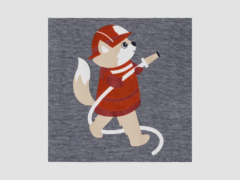 T-shirt a maniche lunghe blu con motivo animale per neonato 2