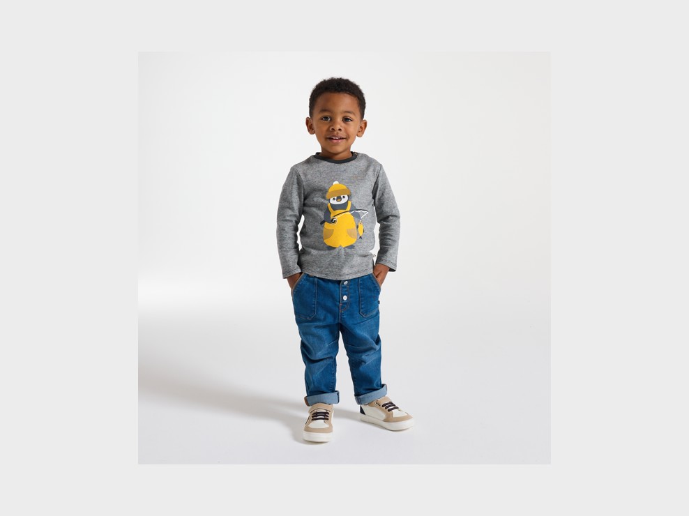 T-Shirt grau Tiermotiv Kleinkind Junge 1